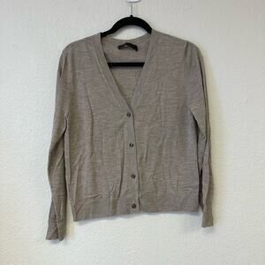 Jenni Kayne V-Neck Button Front Cashmere Knit Cardigan Brown Size XS